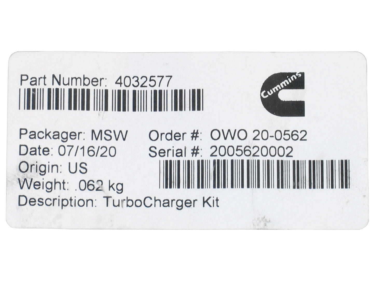 NEW OEM Holset HX40 Turbo Marine Cummins QSB 5.9L Diesel 4089816 4035782 4035781