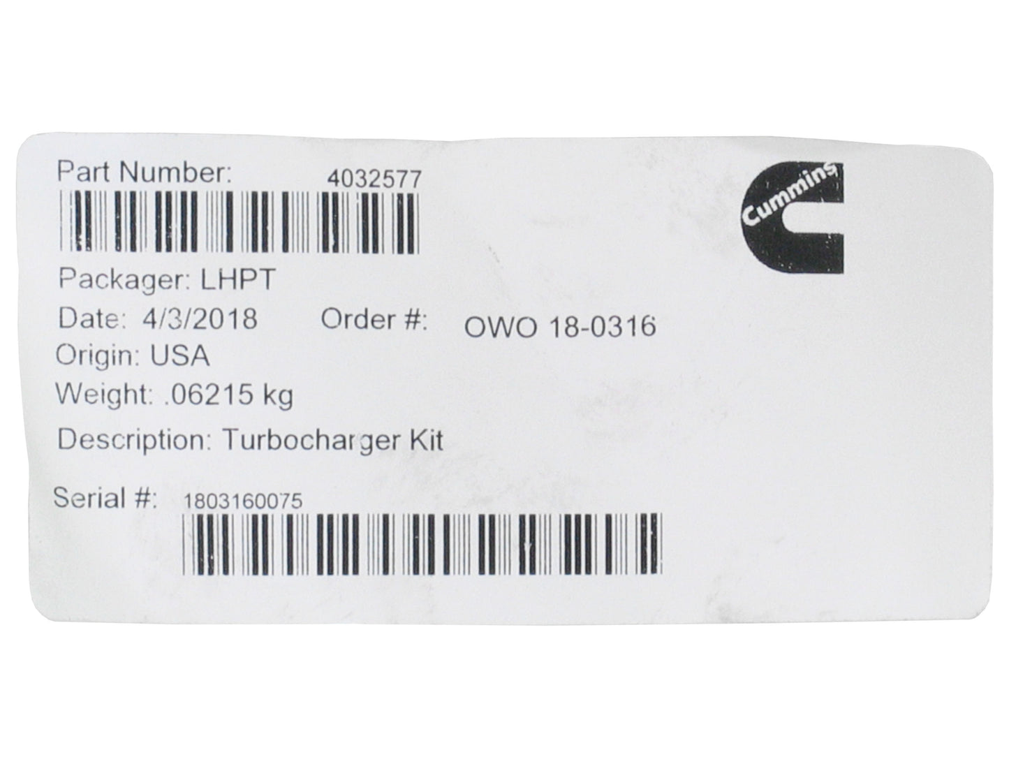 NUEVO OEM Holset HX40 Turbo Marine Cummins ISB Motor diésel 4039701 4039700