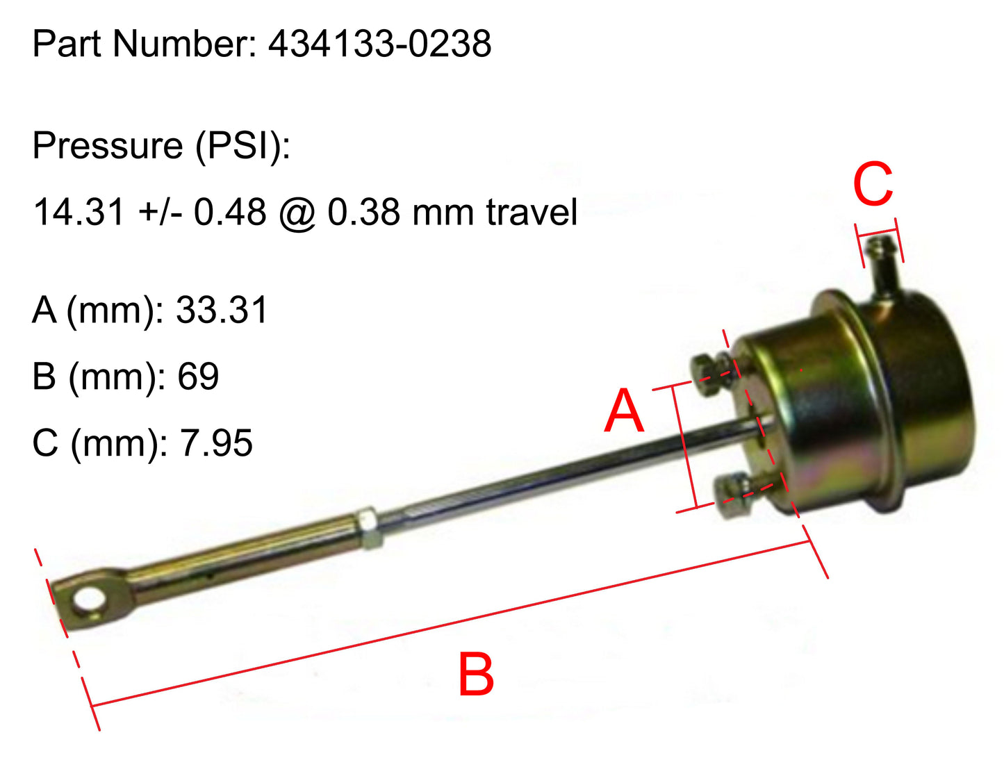 NEW OEM Garrett GT22 Turbo Actuator Isuzu Jiangling JMC JX493 4JB1 434133-0238