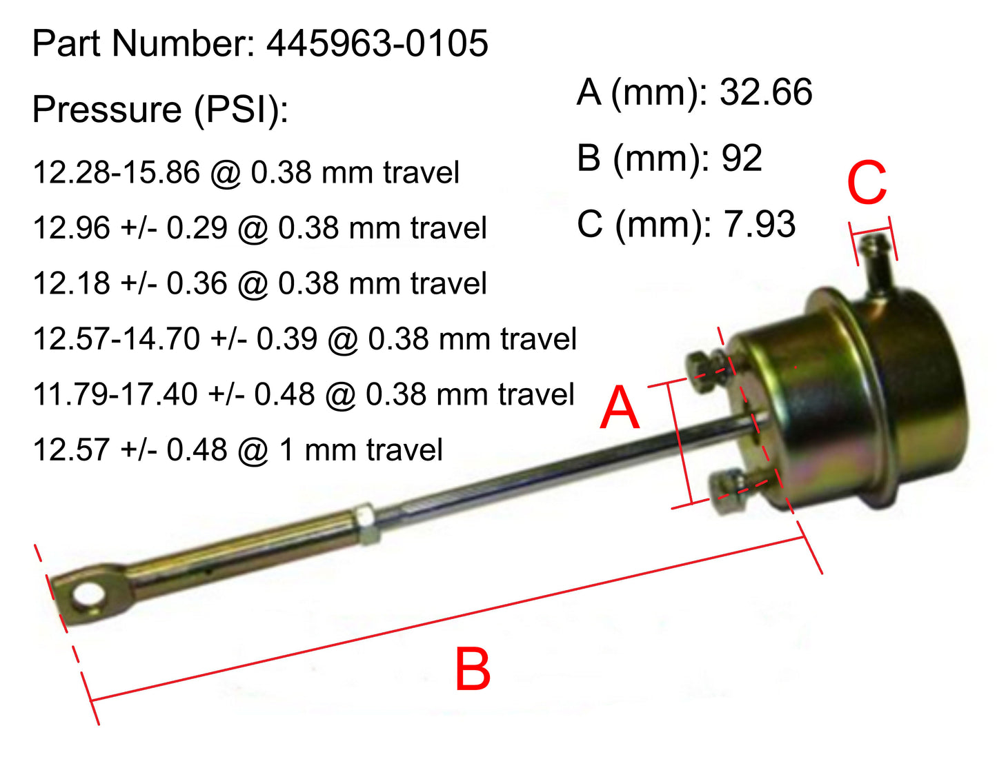 Nuevo actuador Turbo Garrett Xichai CA6110 Dachai CA498Z FAW CA4DF2 445963-0105