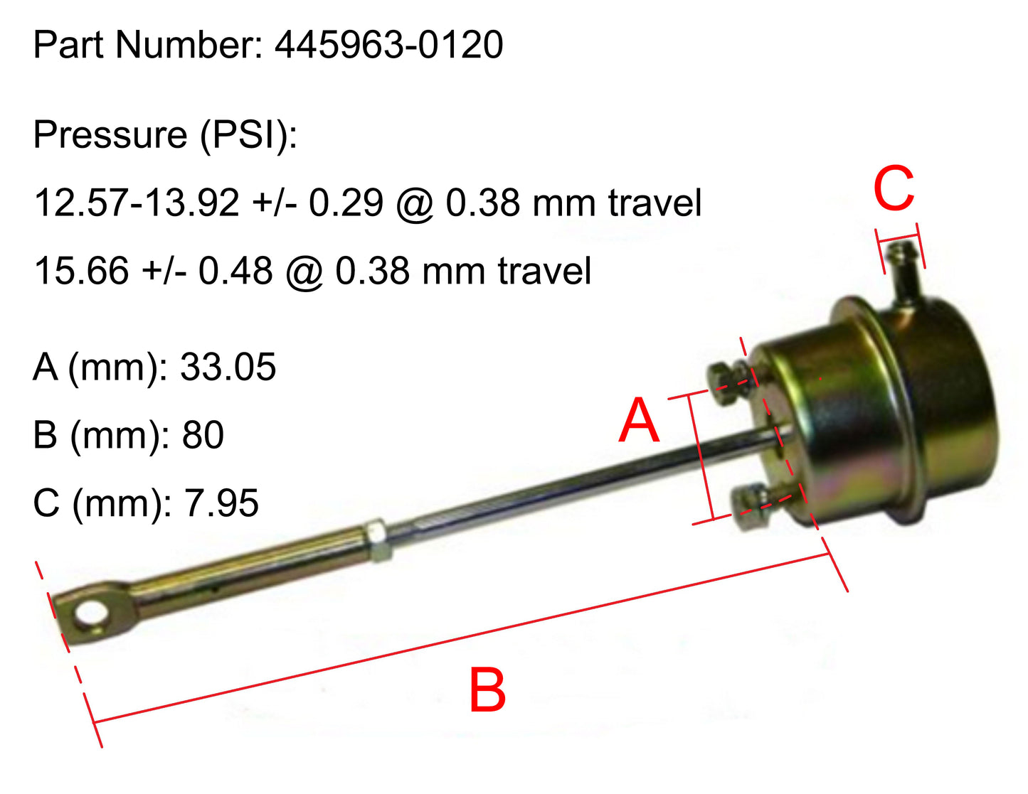 Nuevo OEM Garrett Turbo actuador Dachai CA4D32 Xichai CA6110 Yuchai 445963-0120