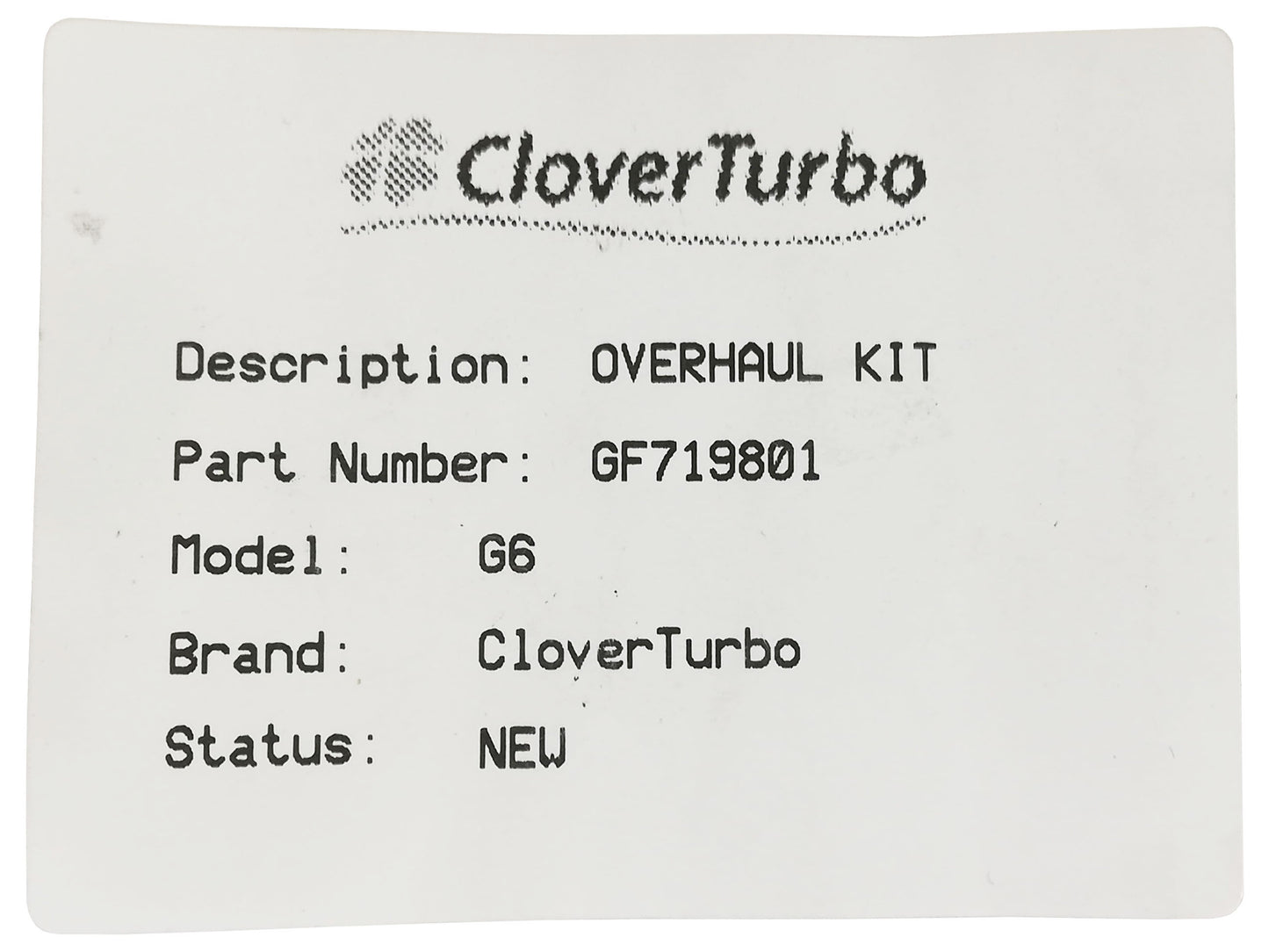 NUEVO equipo de reparación RHG6 Hitachi Sumitomo Isuzu 6BG1T Nissan Diesel FE6TA GF719801