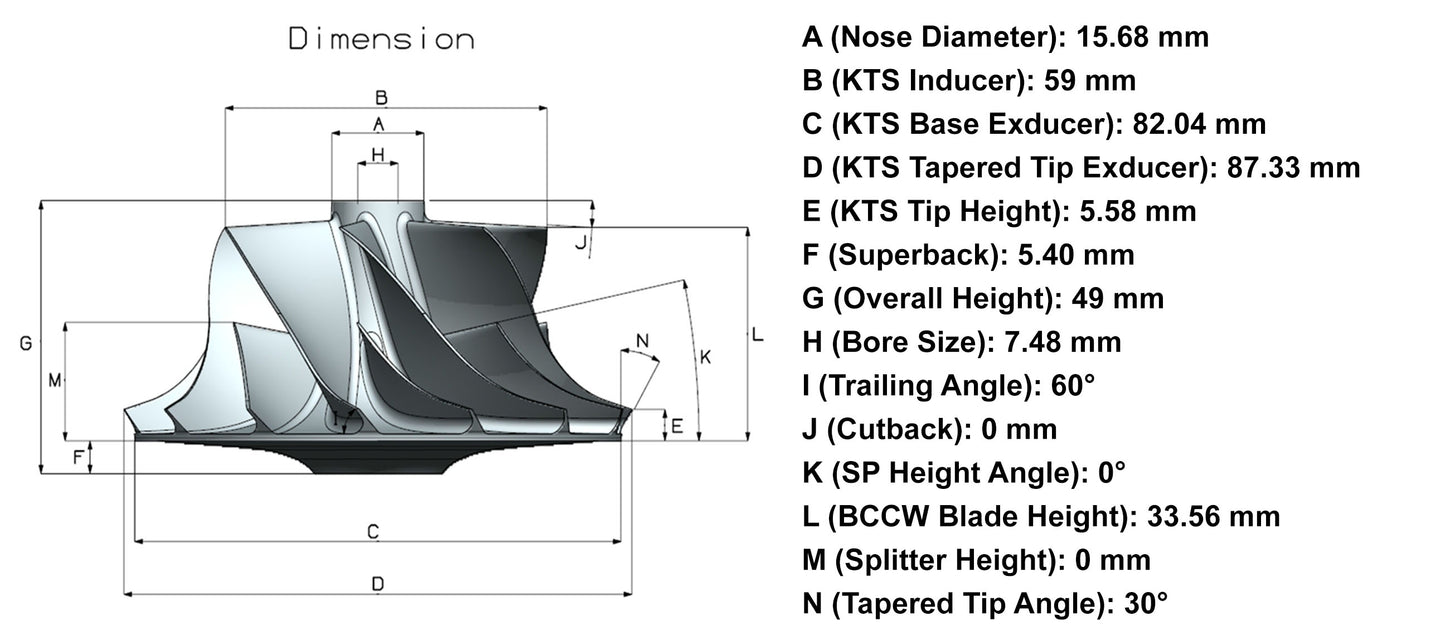 NEW Turbo Billet Compressor Wheel Ford Navistar 6.0L Power Stroke MFS3726C
