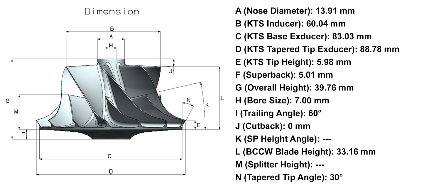 NEW HX40W Turbo Billet Compressor Wheel Freightliner Truck Cummins 6CT MFS4007C