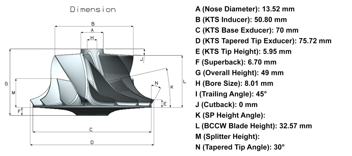 NEW S300V Turbo Billet Compressor Wheel International Navistar DT466E MFSS349C