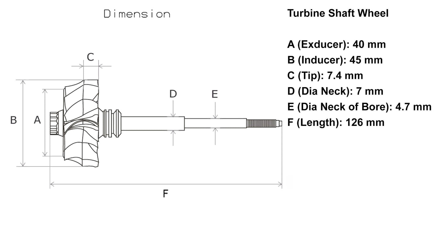 NEW K03 Turbine Wheel Audi A4 S4 A6 S6 2.0L TFSI langs along Engine 53031205036