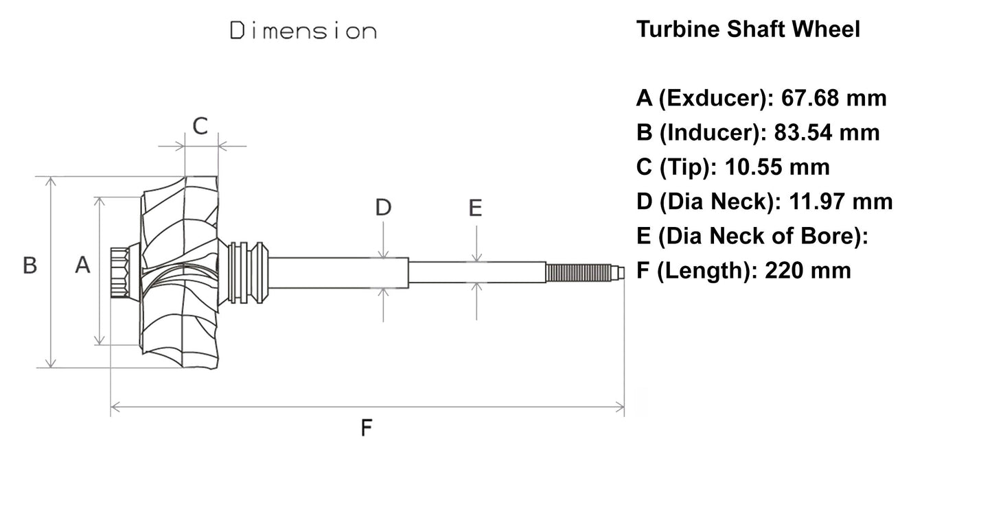 NUEVA rueda de turbina turbo B3G