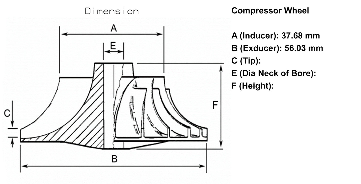 NUEVA rueda de compresor GT25 CAT Perkins 4.4L Vista 4 T4.40 Diesel 436563-0003