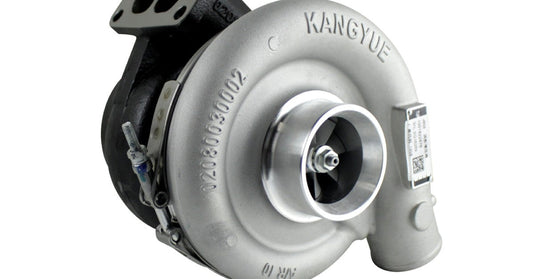 A sleek, modern, marine turbocharger part with "KANGYUE" engraved on it sits against a white background.