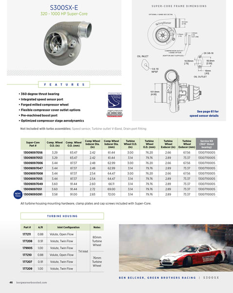 NEW OEM BorgWarner S300SX Turbo Supercore 2014-10 320-1000 HP 13009097051