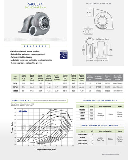 NUEVO BorgWarner S400 Turbo Camión Internacional Detroit Diesel S60 12.7L 171702
