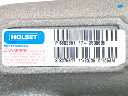 NEW OEM Holset HX40W Turbocharger Industrial Cummins 6CT Engine 3802651 3535635