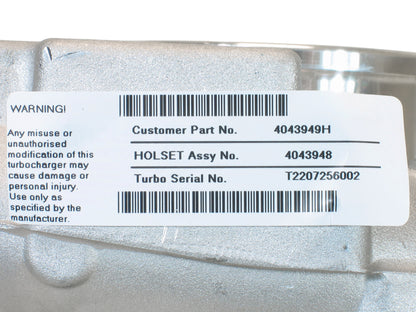 NEW OEM Holset HE221W Turbo Industrial Agricultural Cummins QSB4 4043949 4043948