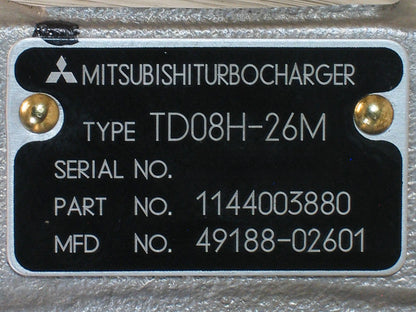 NEW OEM Mitsubishi TD08H Turbo Sumitomo SH430 Excavator Isuzu 6SD1TC 49188-02601