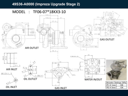 NEW Mitsubishi TF06 Turbo Subaru Impreza EJ20 2.0L Stage-2 Upgrade 49S36-A0000