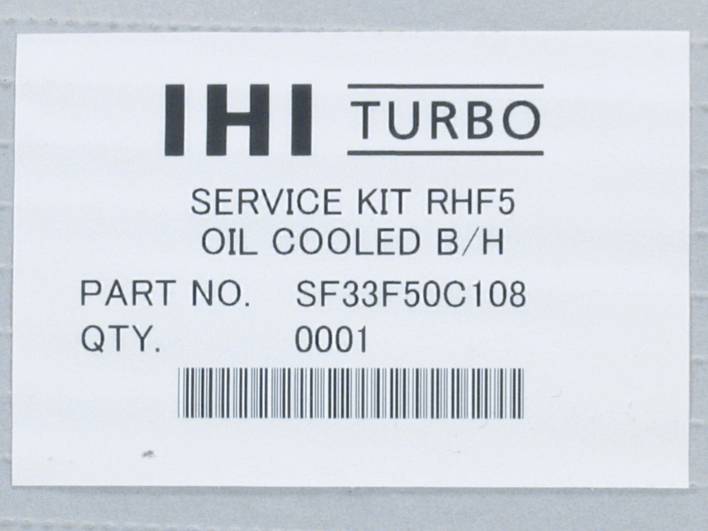 NUEVO kit de reparación IHI RHF5 Yanmar Marine Industrial 4TNV98T 4TNV106T SF33F50C108