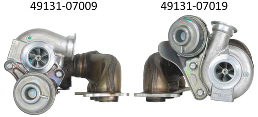 Used Pair MHI TD03L4-10TK3-4.9 Turbo BMW 1 3 CI Bi-turbo N54 49131-07009 07019