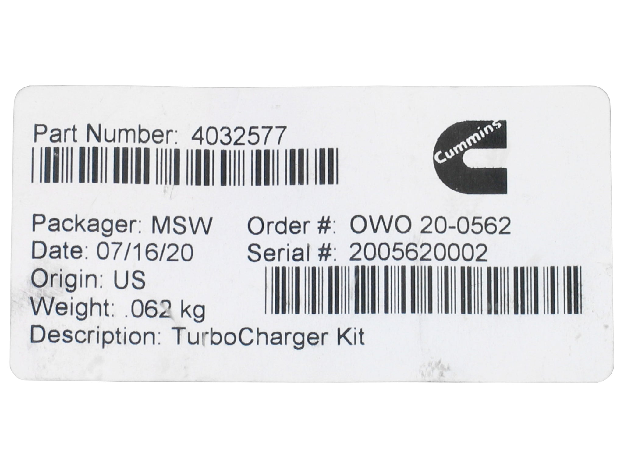 NEW OEM Holset HX40 Turbo Cummins 4089816 4035782 4035781