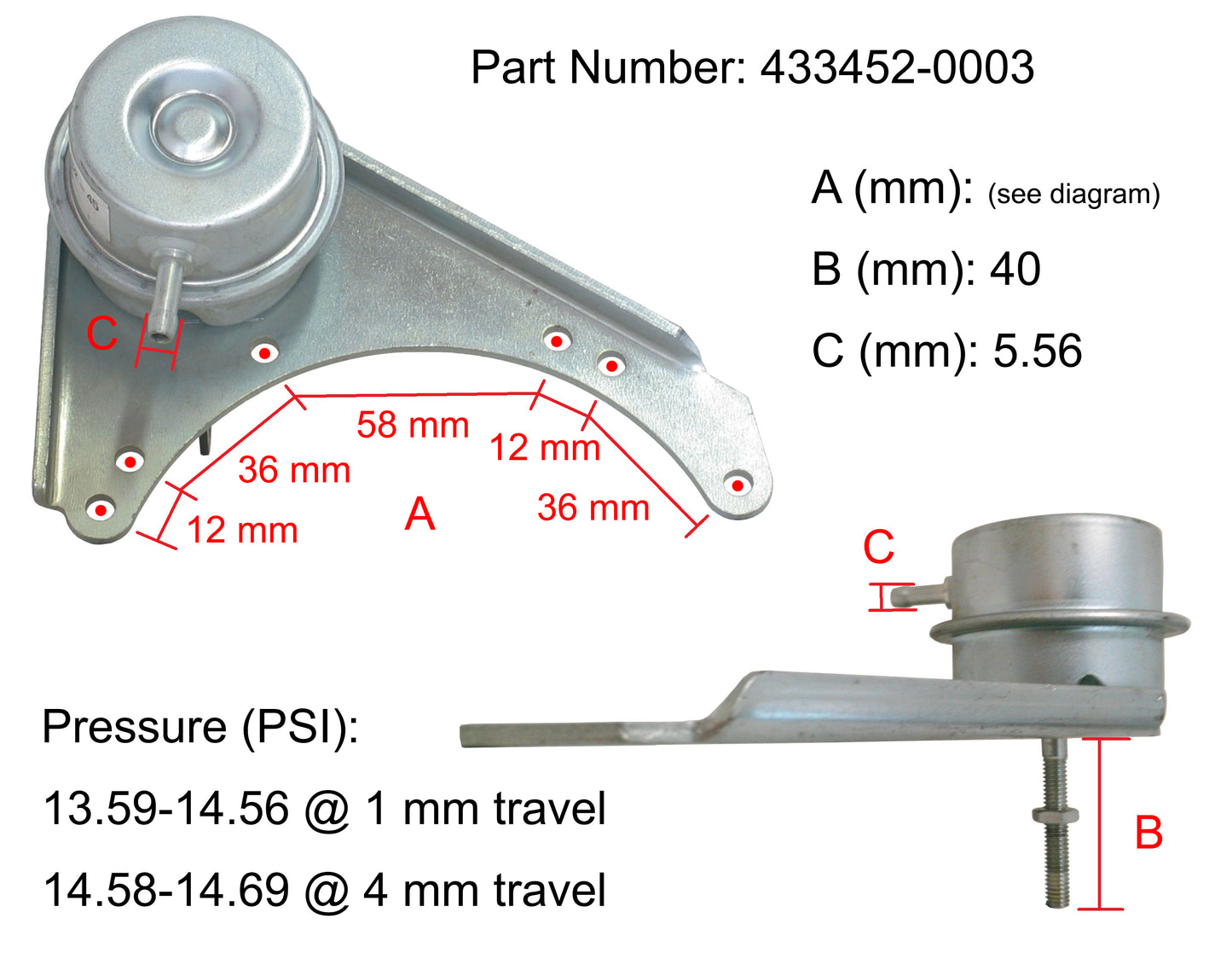 NEW OEM Garrett GT17 Turbo Actuator Iveco Daily 8140.23.3700 Engine 433452-0003