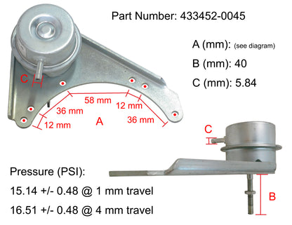 NUEVO OEM Garrett Turbo Actuador Iveco Bus 2.8L SOFIM8140.43C Diesel 433452-0045
