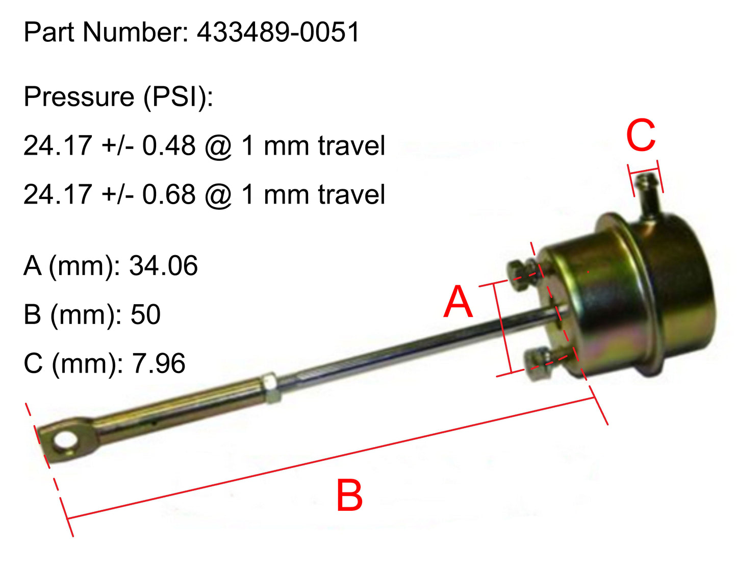 NEW OEM Garrett Turbo Actuator Shanghai Diesel SC9DF Yuchai 6G270 433489-0051