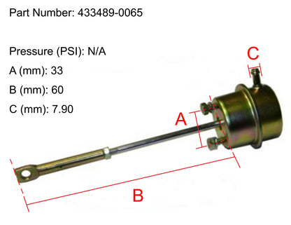 NEW OEM Garrett Turbocharger Actuator 433489-0065
