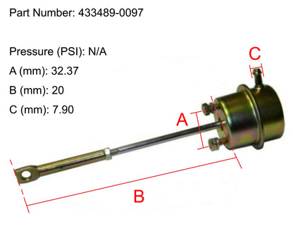 NEW OEM Garrett Turbocharger Actuator 433489-0097