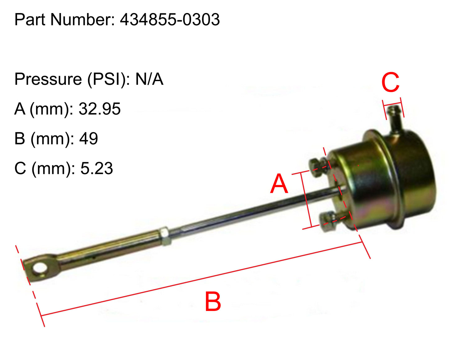 NEW OEM Garrett Turbocharger Actuator 434855-0303