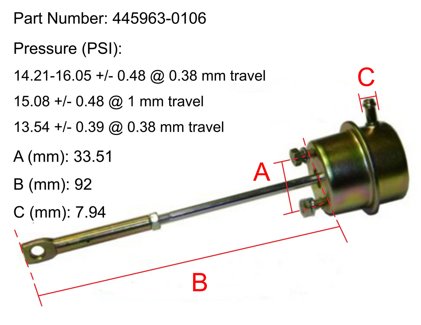 NEW OEM Garrett TB28 TBP4 Turbo Actuator JAC Truck 4102BZLQ 445963-0106