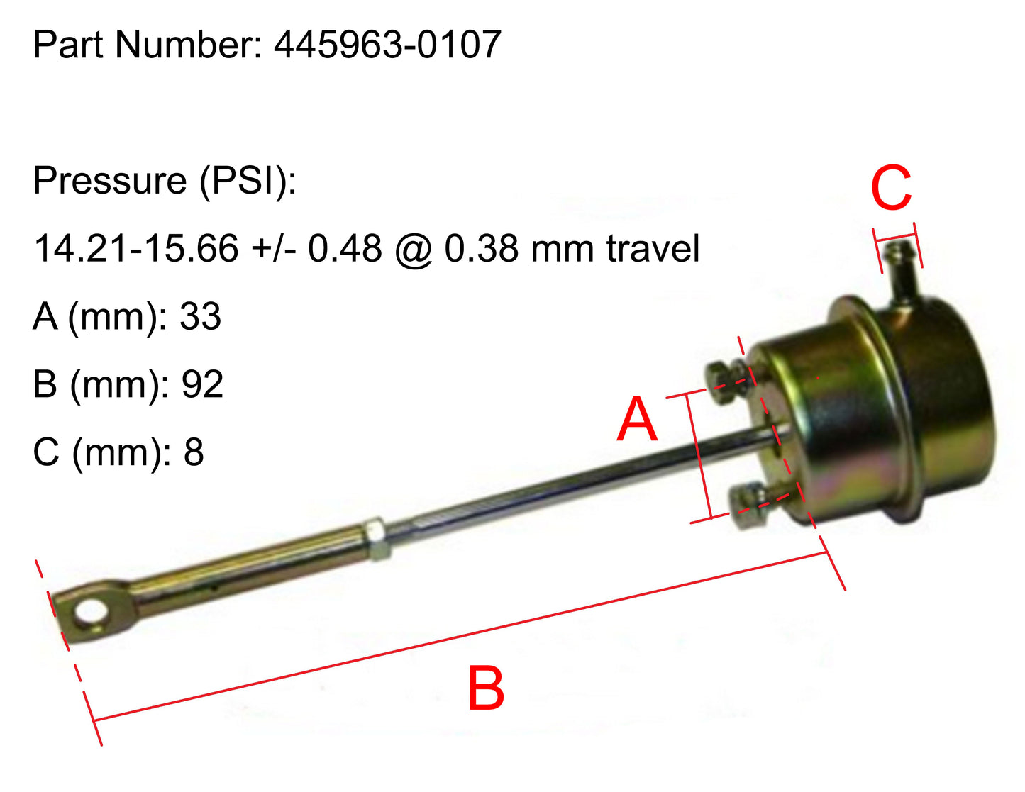 NEW OEM Garrett TB28 Turbo Actuator Chaocai CY4100 JAC CY4102BZQ 445963-0107