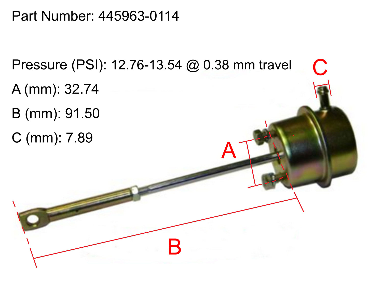 NEW OEM Garrett TB28 Turbo Actuator YunNei YN4102QBZ YN4110QBZ 445963-0114