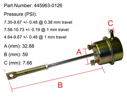 NUEVO OEM Garrett Turbo Actuador Shangchai D6114CNG Yuchai YC6112CNG 445963-0126