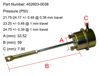 Nuevo OEM Garrett Turbo actuador Perkins P160TI Weichai WD618.42Q 452603-0038