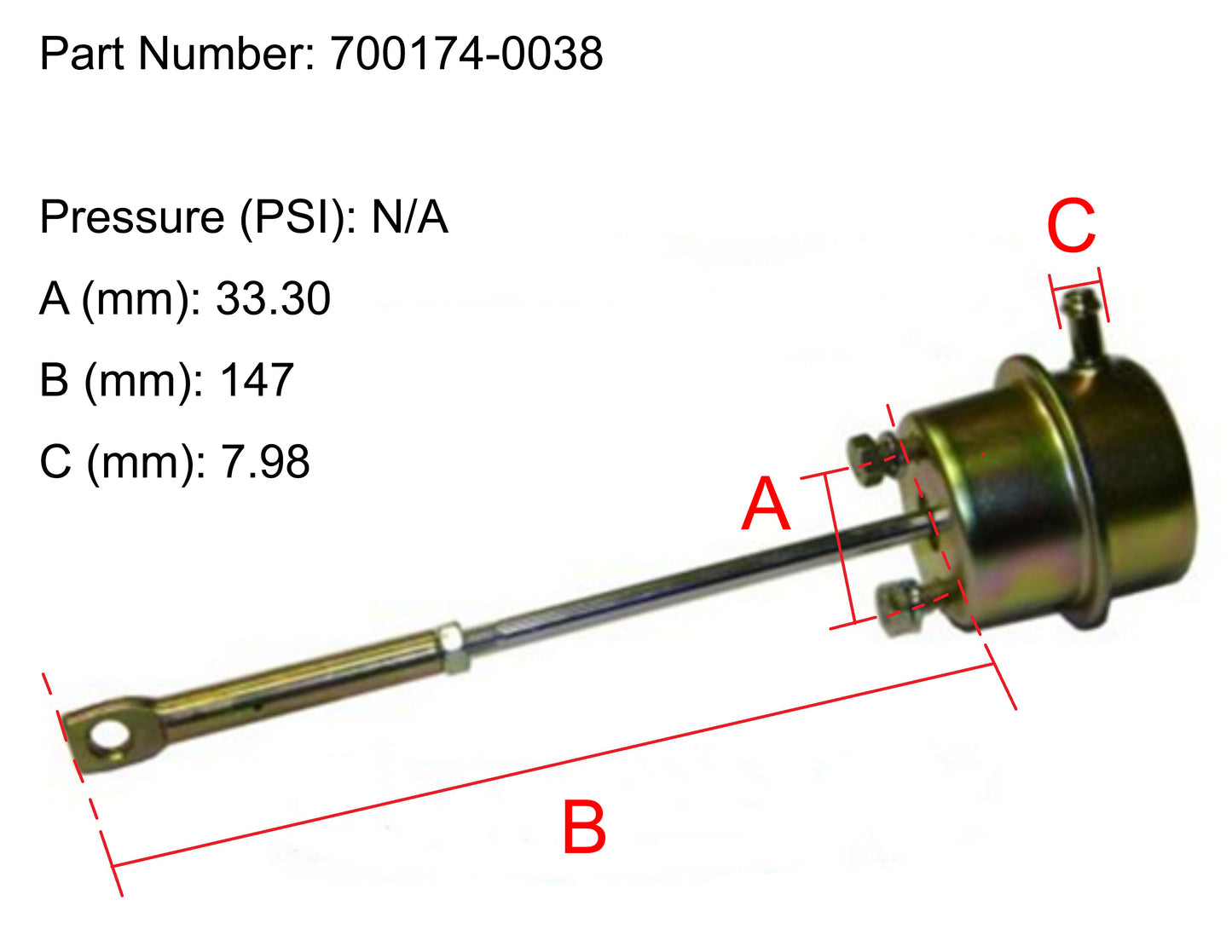 NUEVO OEM Garrett Turbo Actuador GMC Isuzu Elf NPR NQR Camión 4H 4HE1XS 700174-0038
