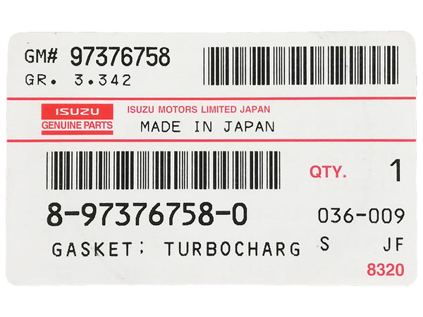 全新五十铃 RHF55V 涡轮垫片 NQR NPR NRR 卡车 GMC W5500 4HK1 5.2L 8973767580