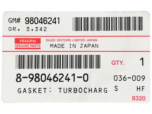 NEW Isuzu RHF55V Turbo Gasket NQR NPR NRR Truck GMC W5500 4HK1 5.2L 8980462410