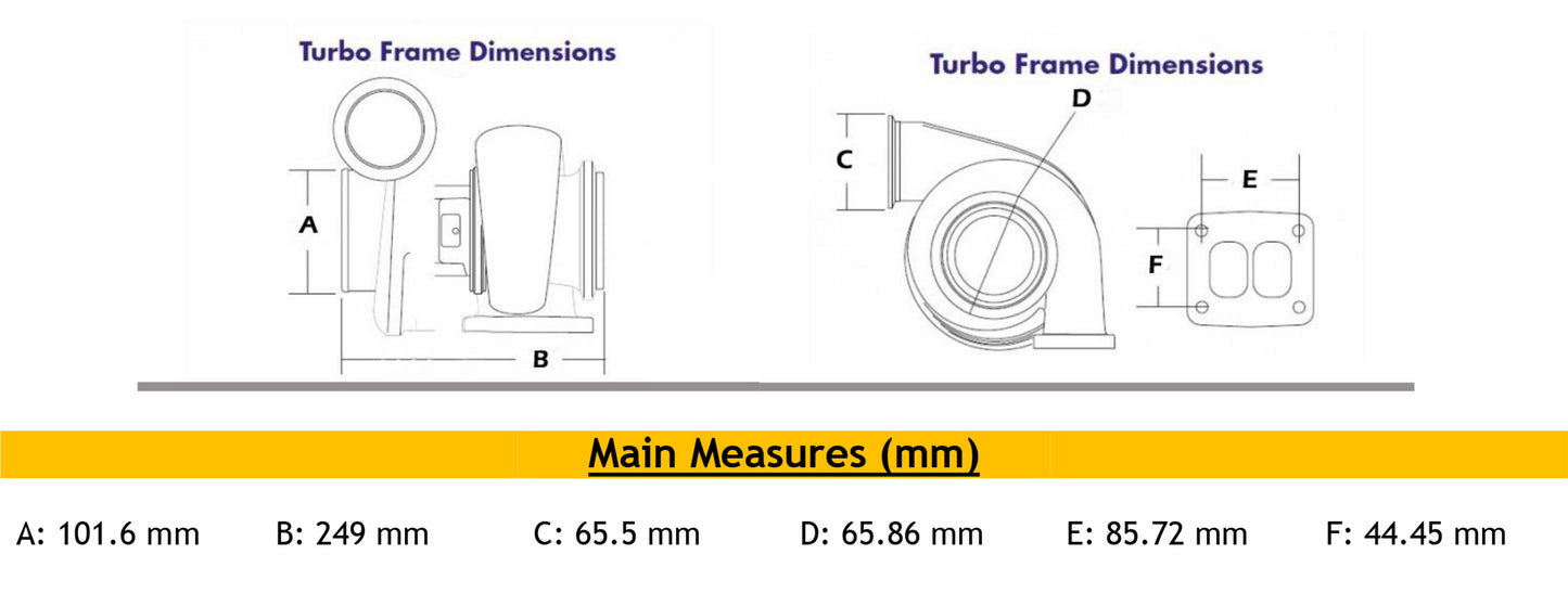 TBP4 Turbo Universal T3 T4 Cojinete de refrigeración por aceite Wastegated 706284-5004