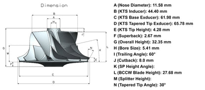 NEW K16 Turbo Billet Compressor Wheel MFS1652C