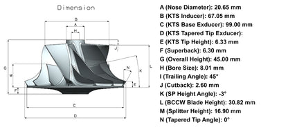 NEW HE531VE Turbo Billet Compressor Wheel Truck Detroit Diesel S60 MFS5083C