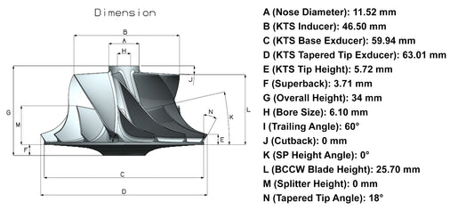 NEW RHF55 Turbo Billet Compressor Wheel Subaru Impreza WRX STI EJ20 MFS5524C