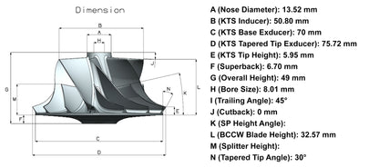 NEW S300V Turbo Billet Compressor Wheel International Navistar DT466E MFSS349C