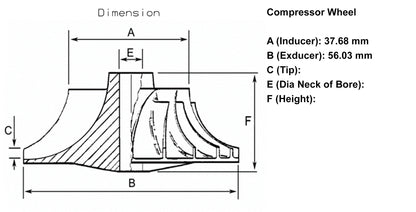 NUEVA rueda de compresor GT25 CAT Perkins 4.4L Vista 4 T4.40 Diesel 436563-0003