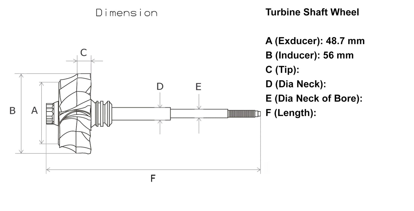 NEW RHF55V Turbo Turbine Wheel Isuzu Truck GMC W-Series 4HK1 5.2L VIET VIFH VIGT