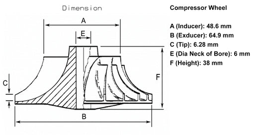 NEW RHF55V Compressor Wheel Isuzu NQR NPR NRR 5.2L 700P 4HK1 VIET VIFG VIFH