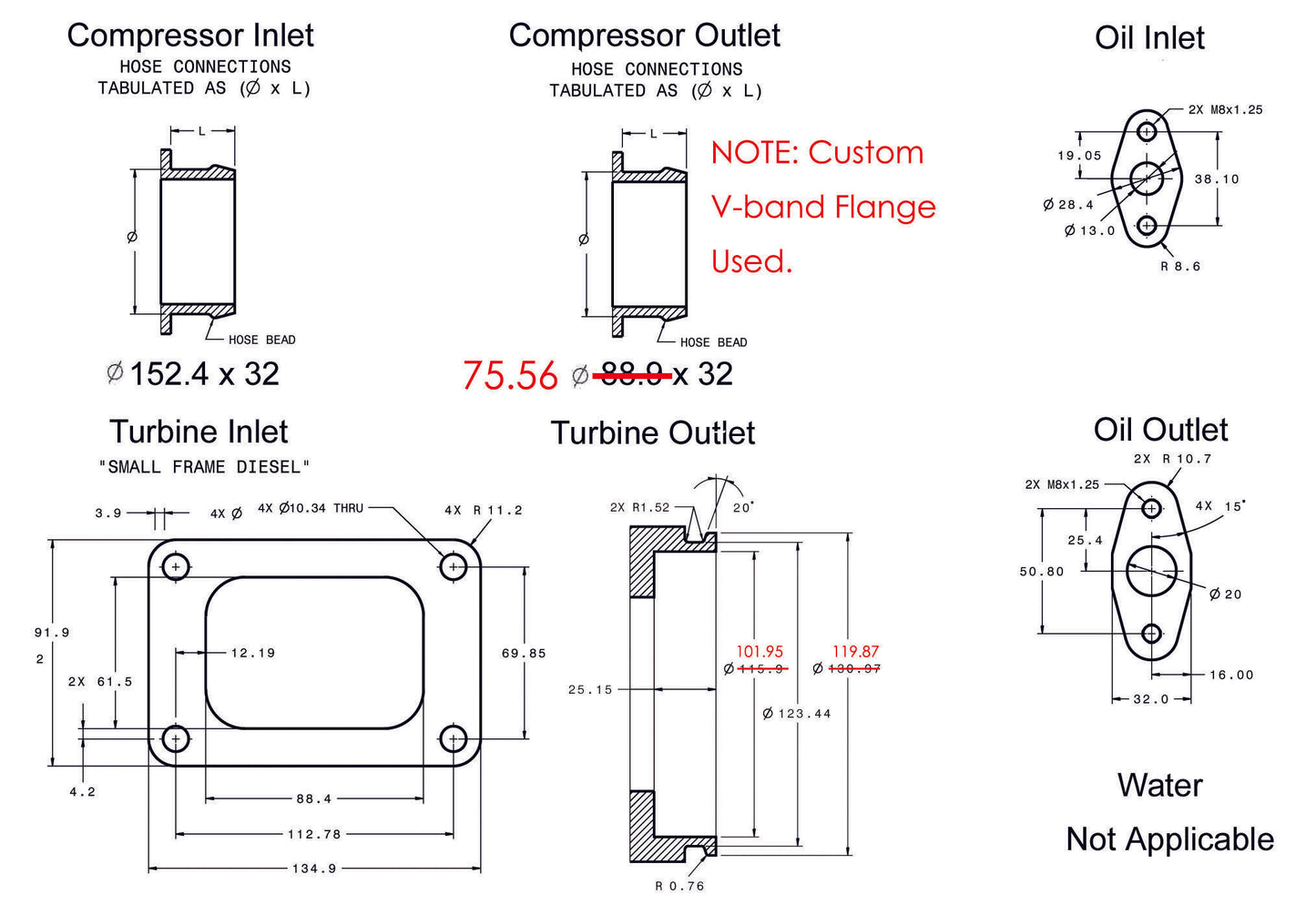 Used OEM Garrett GT4708R Turbo Performance Ball Bearing Free Float 769112-5002